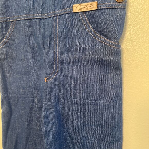 Carters Baby Vintage 90s Single Stitch Denim Overalls, Blue- Size 24 M, Made USA - Picture 5 of 10